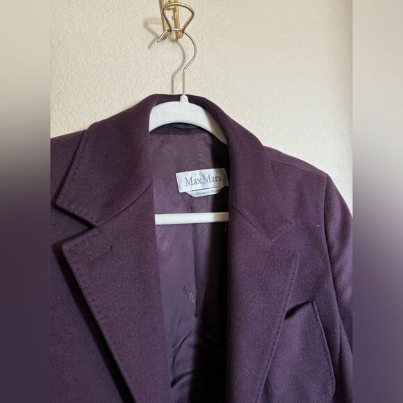 MaxMara‎ Wool Long Coat Size 38 in Purple - Picture 4 of 10